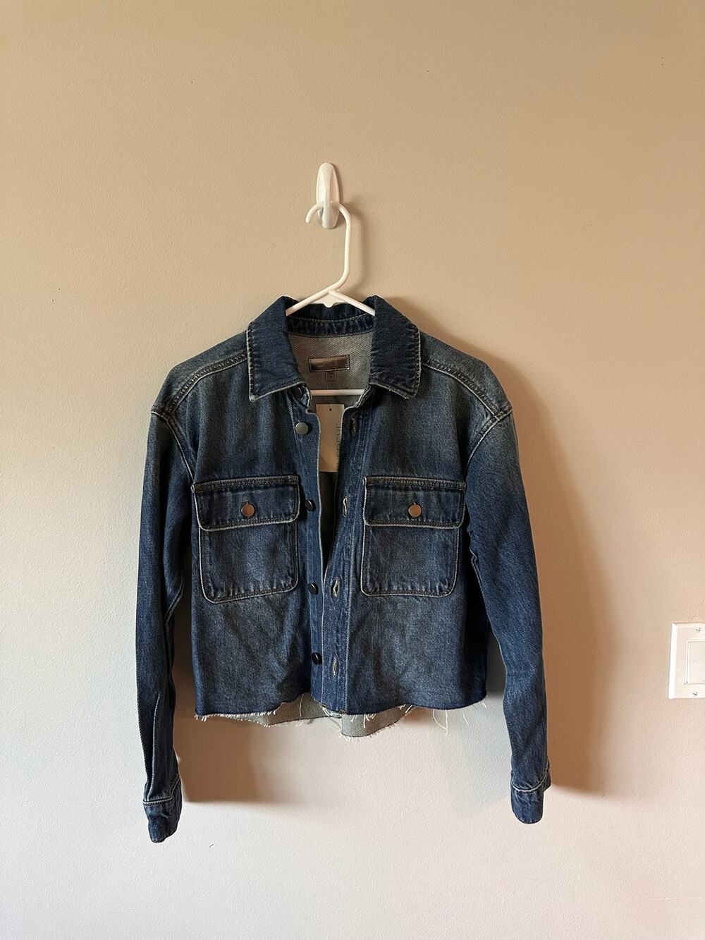 Kut from the Kloth S Raw Hem Demin Jacket New - Picture 2 of 8
